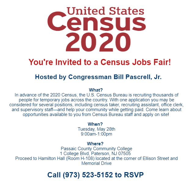 Census 2020 Job Fair 5/28/19