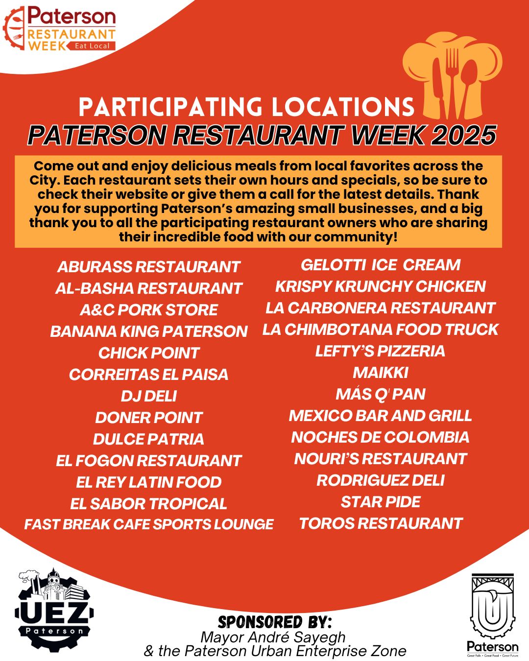 jpeg OFFICIAL LIST OF RESTAURANT WEEK 2025 PARTICIPANTS
