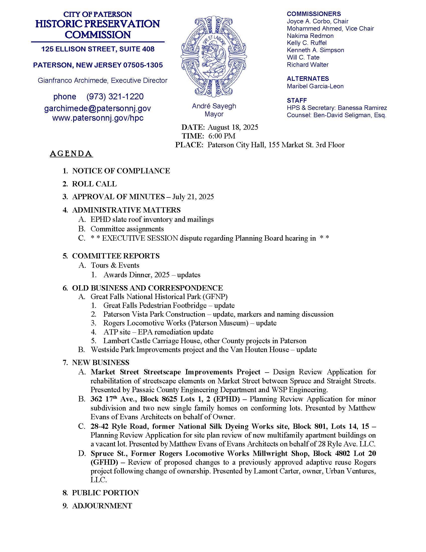 HPC Meeting Agenda - August 18, 2025