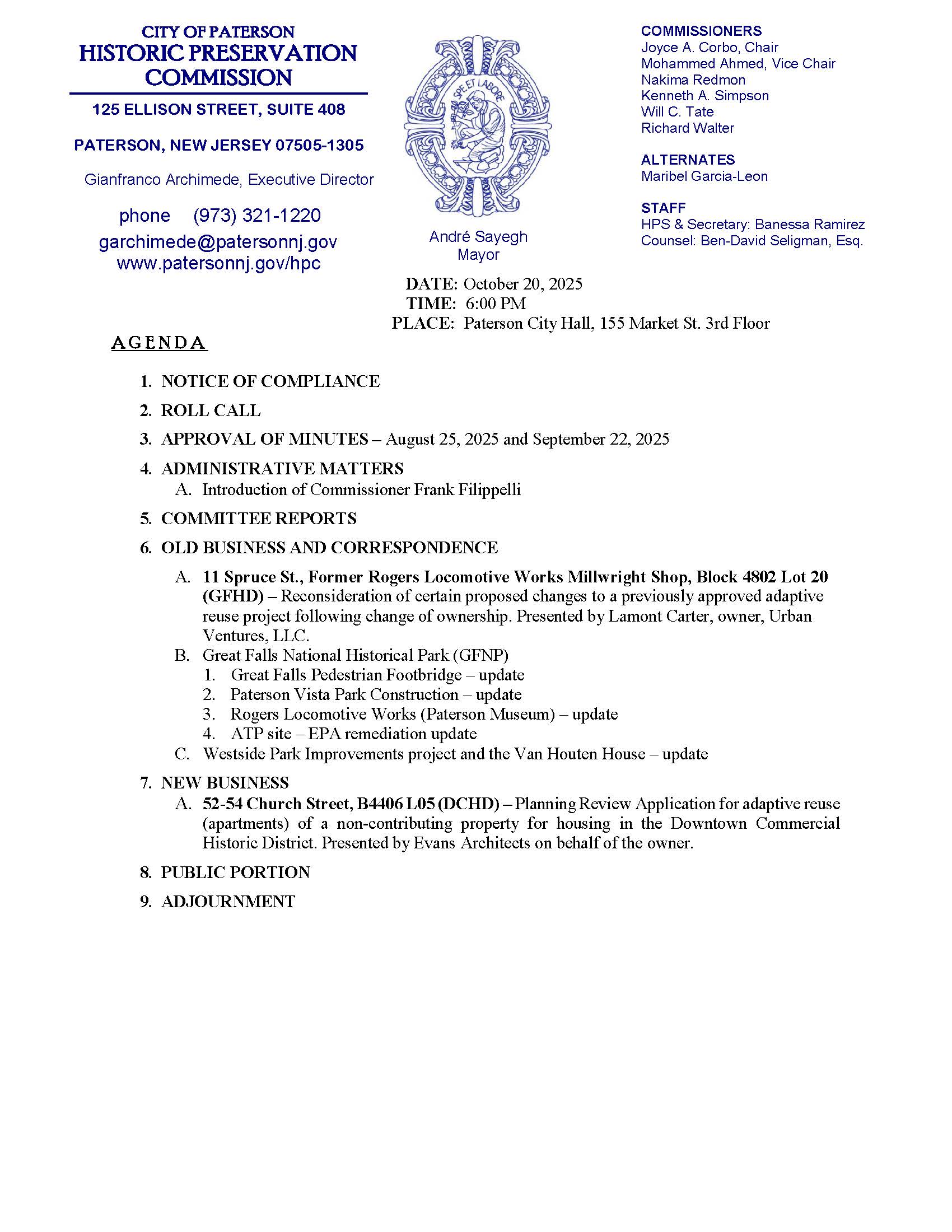 HPC Meeting Agenda - October 20, 2025