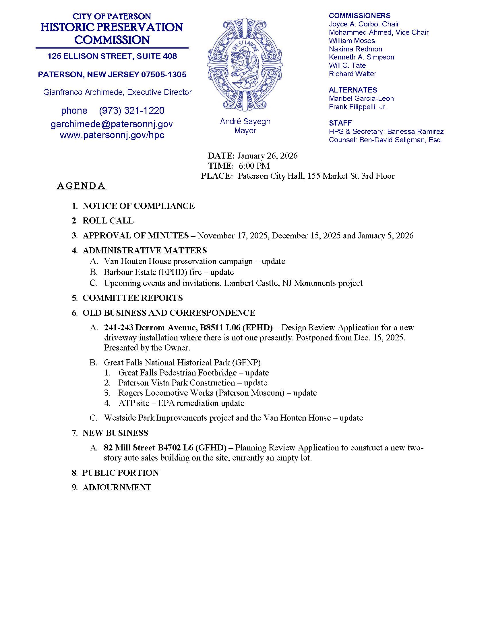 HPC Meeting Agenda - January 26, 2026